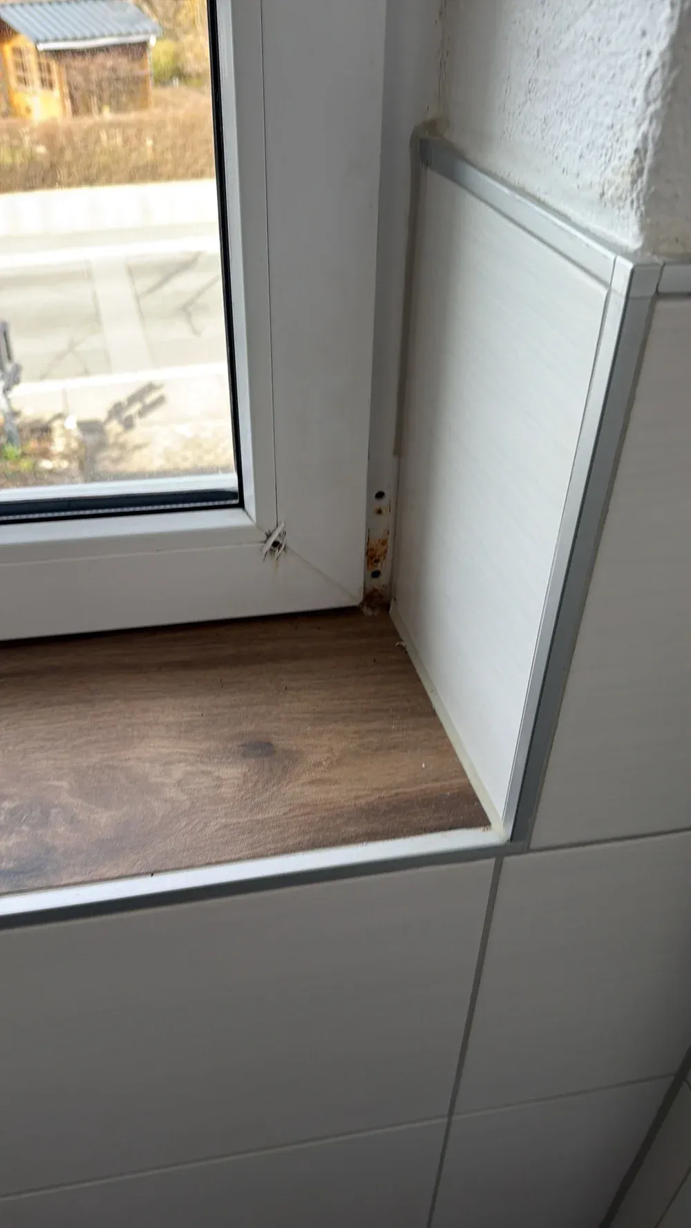 Privathaushalte: Küchenfenster mit Fensterbank und geschlossener Laibung